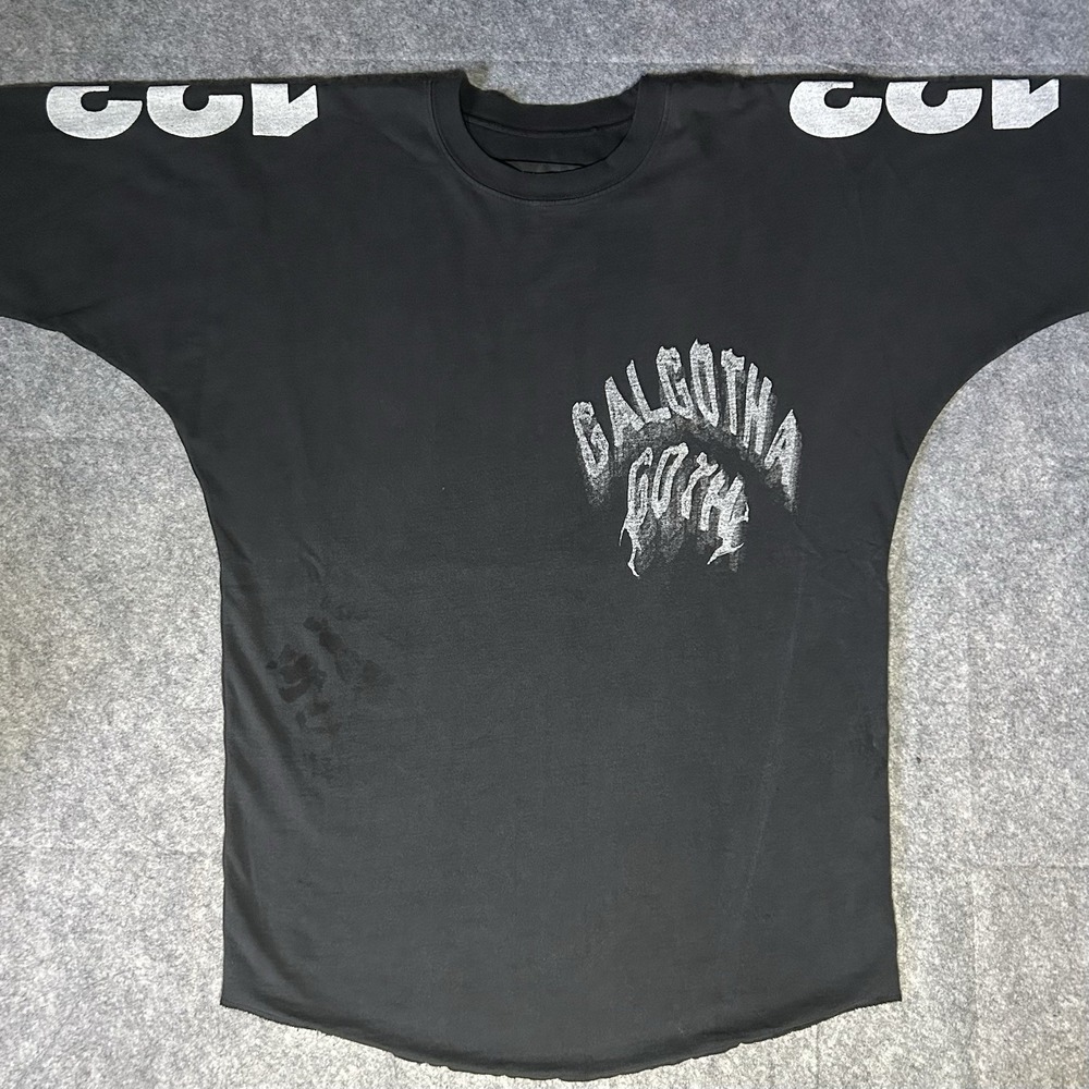 Rivington Roi Revis Men's Xl Loose Galgotha Goth Cross Tshirt Black